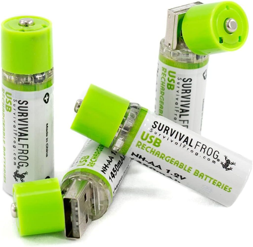 Rechargeable batteries with a USB plug