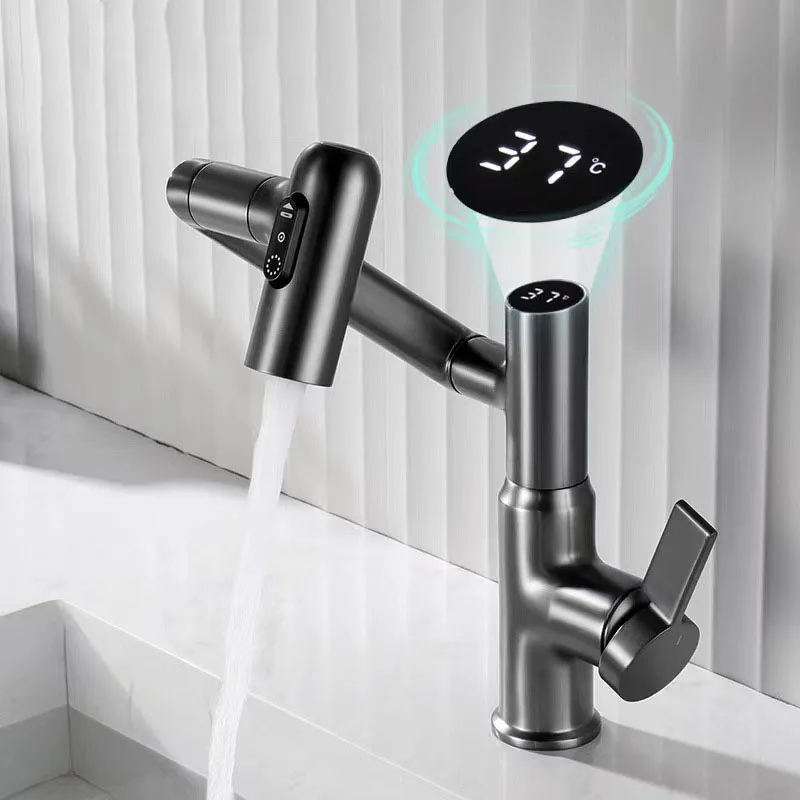 Rotatable Faucet with Temperature Display