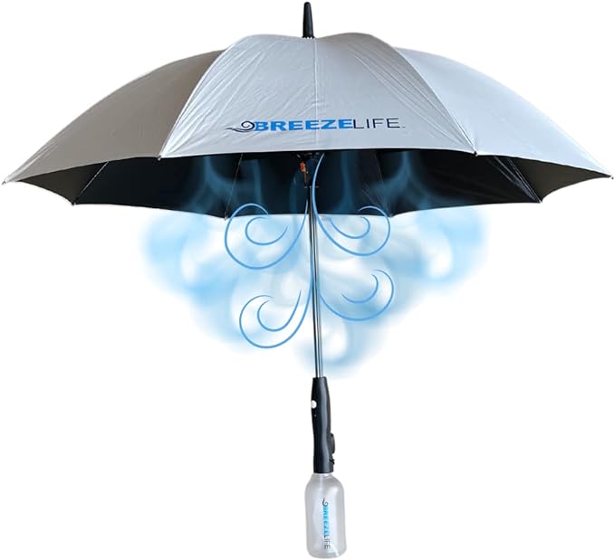 Sun Umbrella with a Misting Fan