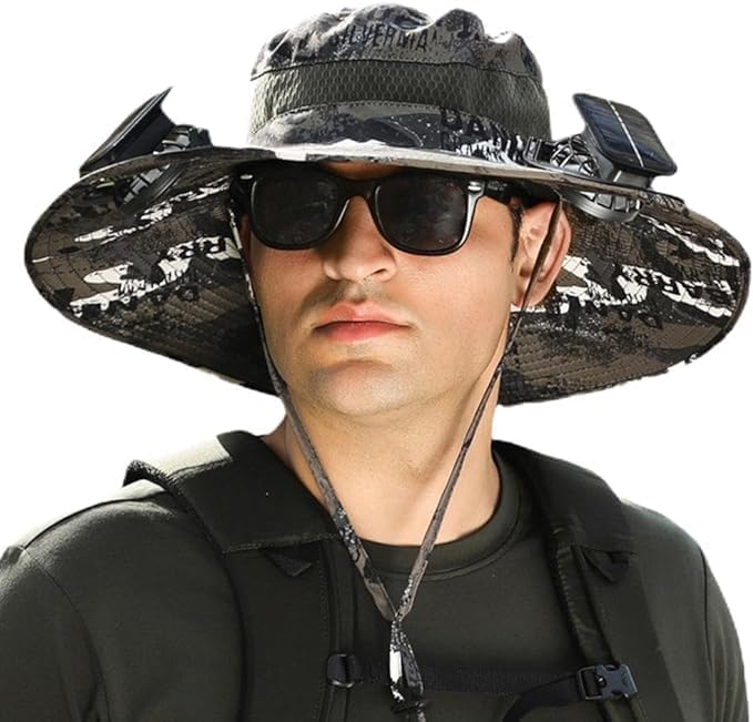 Wide Brim Solar Fan Hat