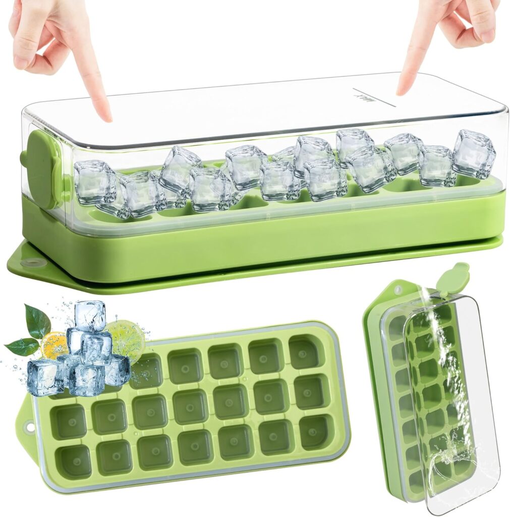 Ice Cube Tray with Lid and Bin