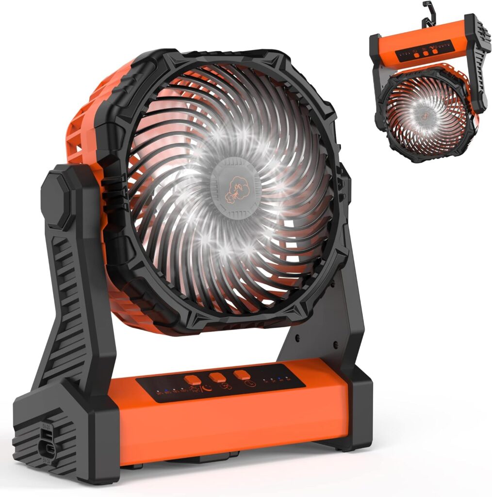 Camping Fan with LED Lantern