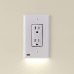 Electrical Receptacle Wall Plate With LED Night Lights