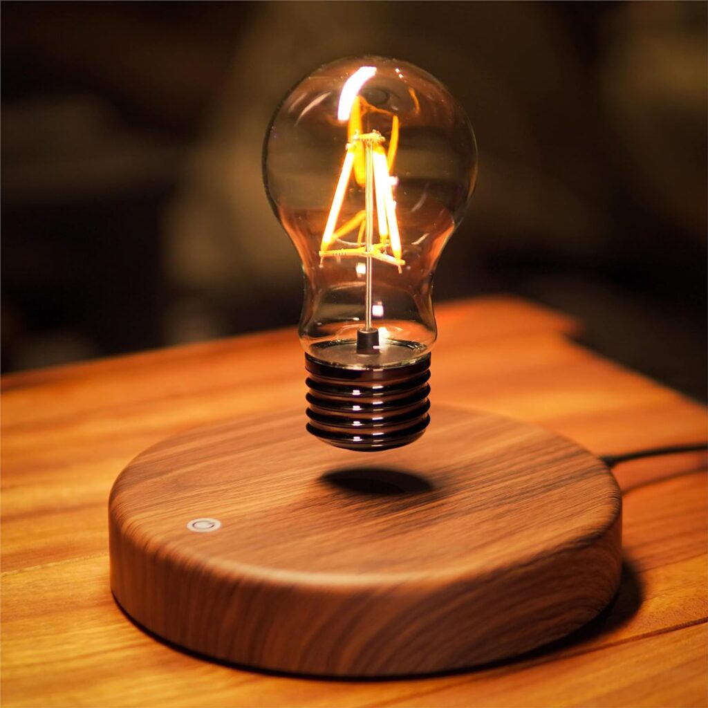 Magnetic levitating floating lightbulb