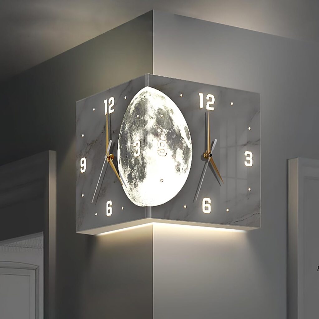 corner modern wall clock