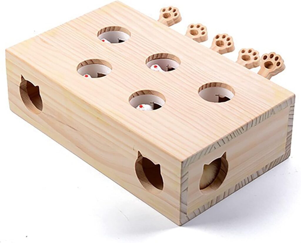 Wooden Whack-A-Mole Cat Toy