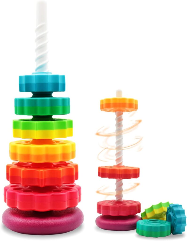 Rainbow Spinning Stacking Toys