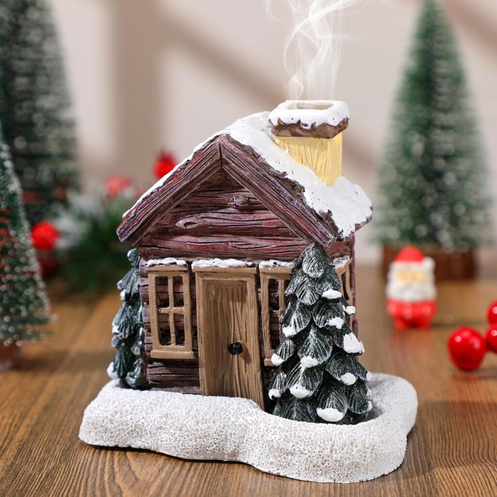 Christmas Log Cabin Incense Burner