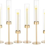 Glass Hurricane Candlestick Holders