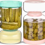 Glass Pickle Jar with Strainer Flip