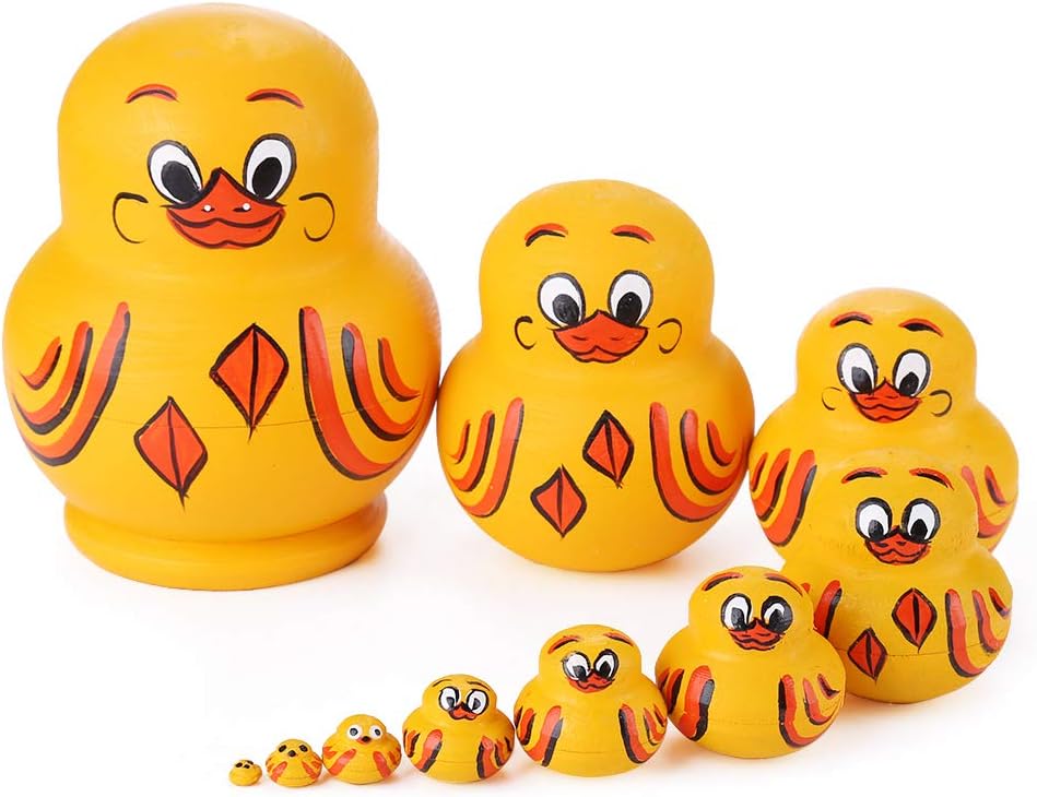 Yellow Duck Russian Nesting Dolls Toys