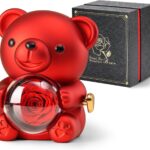 Cute Teddy Bear with Preserved Rose