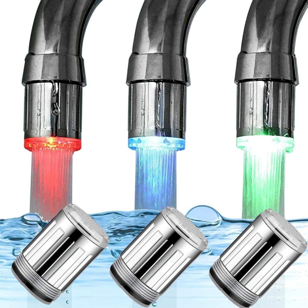 Temperature sensitive LED faucet