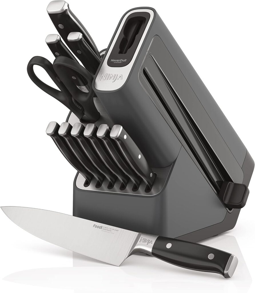 12 Piece Knife Block Set with Built-in Sharpener