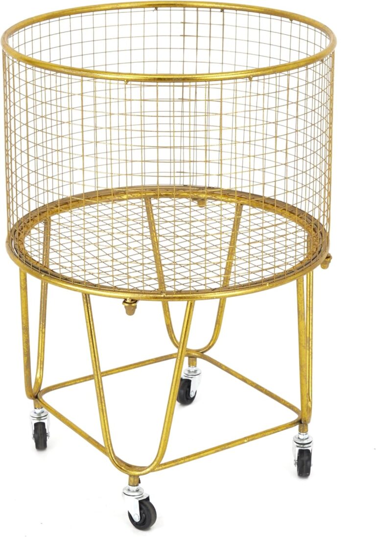 Metal Mesh Laundry Basket with Wheels