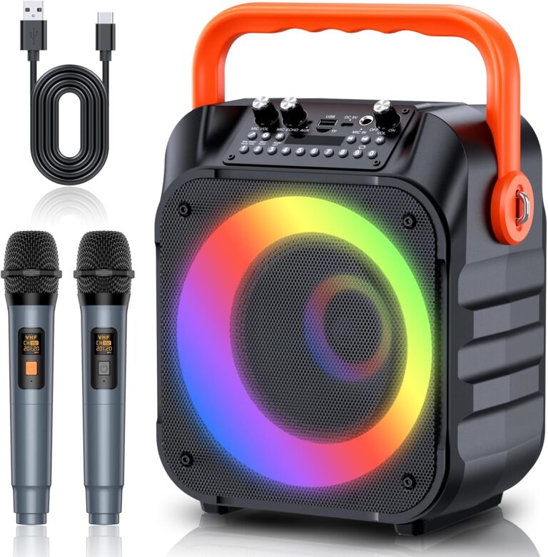 Karaoke Machine with 2 Wireless Microphones